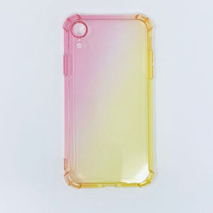 iPhone XS Max Case Yellow Pink Ombre Clear Cover NEW